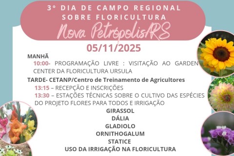 Nova Petrópolis sedia 3ª edição do Dia de Campo Regional de Floricultura na Serra Gaúcha