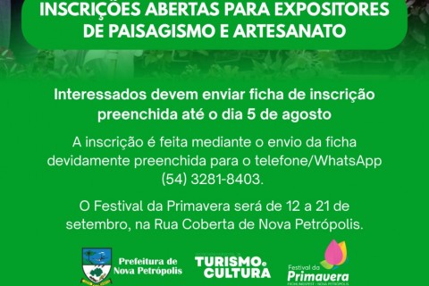Festival da Primavera 2025 abre inscrições para expositores de paisagismo e artesanato